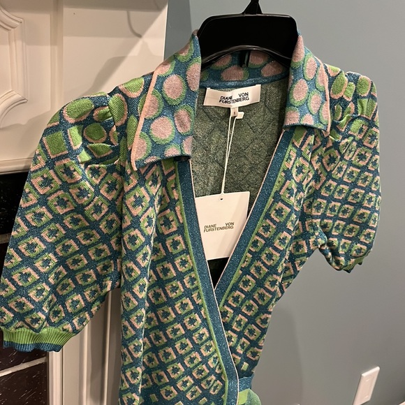 Diane Von Furstenberg  Carlo Jacquard Wrap Dress - Picture 16 of 17